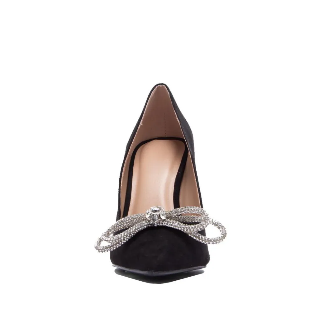 RHINESTONE BOW PUMP