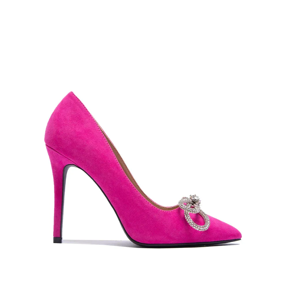 RHINESTONE BOW PUMP