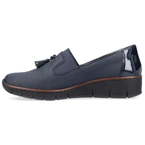 Rieker Ladies Wedge Shoes- 53751 - 14 - Navy