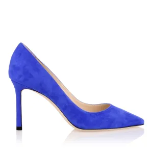 Romy 85 blue suede pump