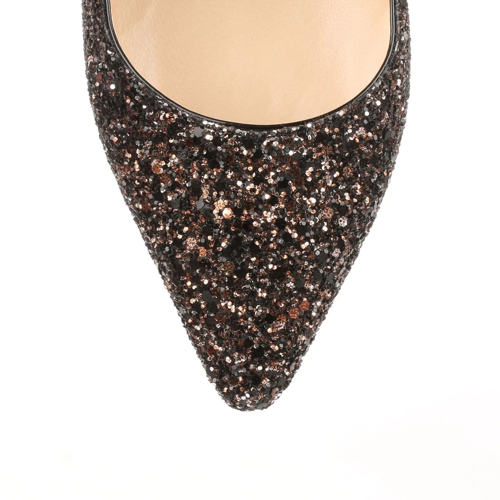 Romy 85 bronze glitter pumps