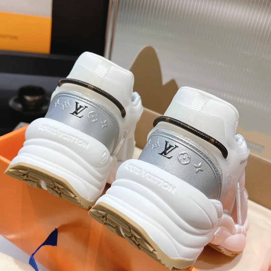 Run Mesh Louis 50mm 55 White All-encompassing selection Fabric Vuitton Sneaker Budget-friendly Polyester Grey