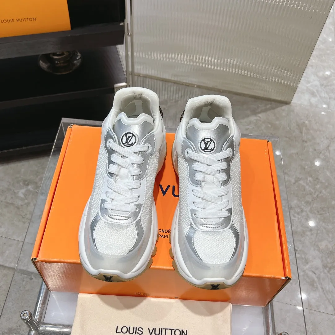 Run Mesh Louis 50mm 55 White All-encompassing selection Fabric Vuitton Sneaker Budget-friendly Polyester Grey