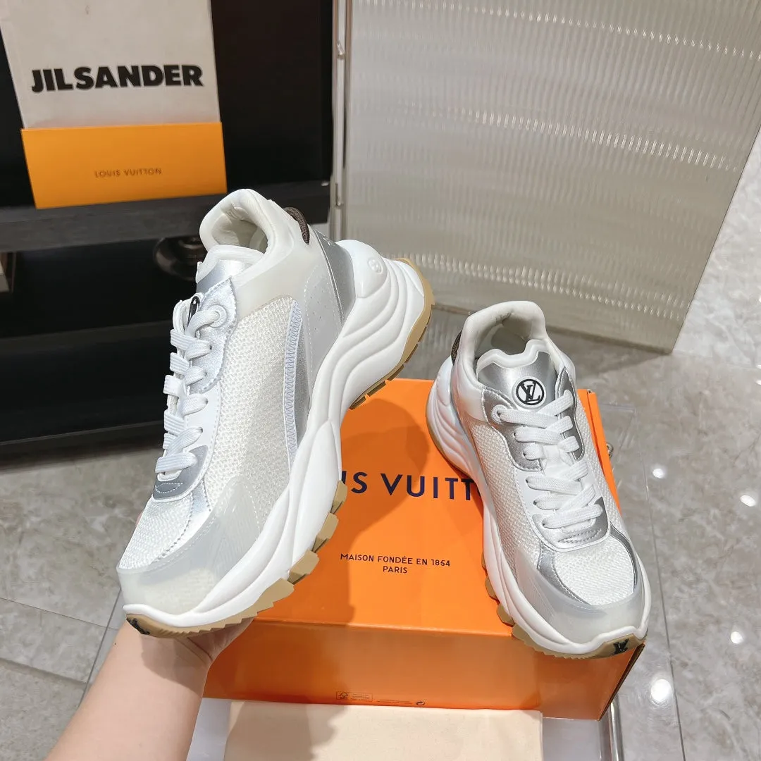 Run Mesh Louis 50mm 55 White All-encompassing selection Fabric Vuitton Sneaker Budget-friendly Polyester Grey