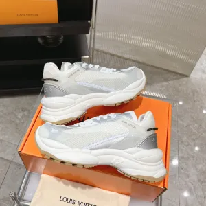Run Mesh Louis 50mm 55 White All-encompassing selection Fabric Vuitton Sneaker Budget-friendly Polyester Grey