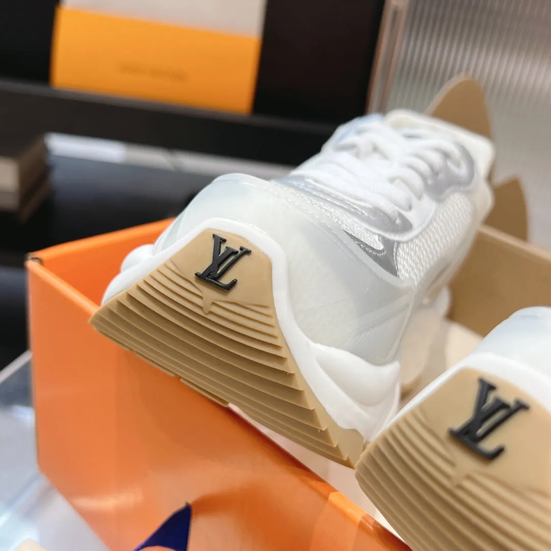 Run Mesh Louis 50mm 55 White All-encompassing selection Fabric Vuitton Sneaker Budget-friendly Polyester Grey