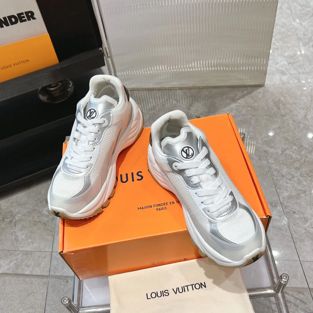 Run Mesh Louis 50mm 55 White All-encompassing selection Fabric Vuitton Sneaker Budget-friendly Polyester Grey