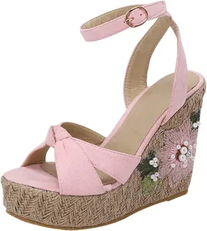 Sandals 2023 Summer New Korean Edition Slope Heel Sandals Imitation Grass Weaving Thick Sole Water Proof Platform