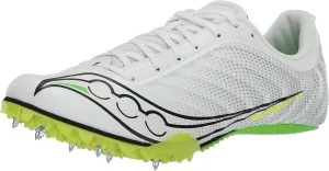 Saucony Men's Spitfire 5 Cross Country Running Shoe Sneaker, White/Slime, 8.5