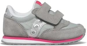 Saucony Originals Jazz Hook & Loop Sneaker (Toddler/Little Kid), Grey/Silver/Pink, 8.5 US Unisex
