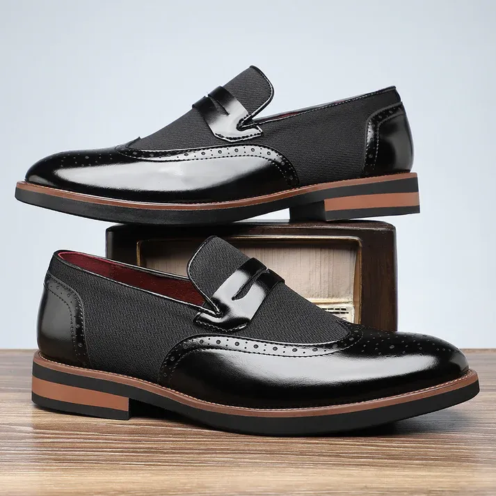 Savil Leather Brogue Loafers