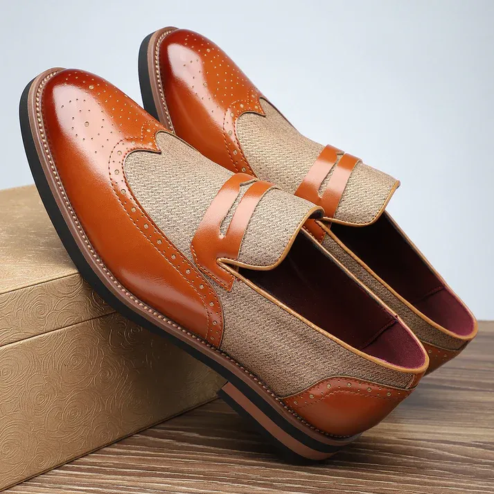Savil Leather Brogue Loafers