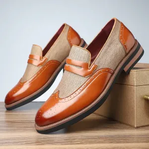 Savil Leather Brogue Loafers