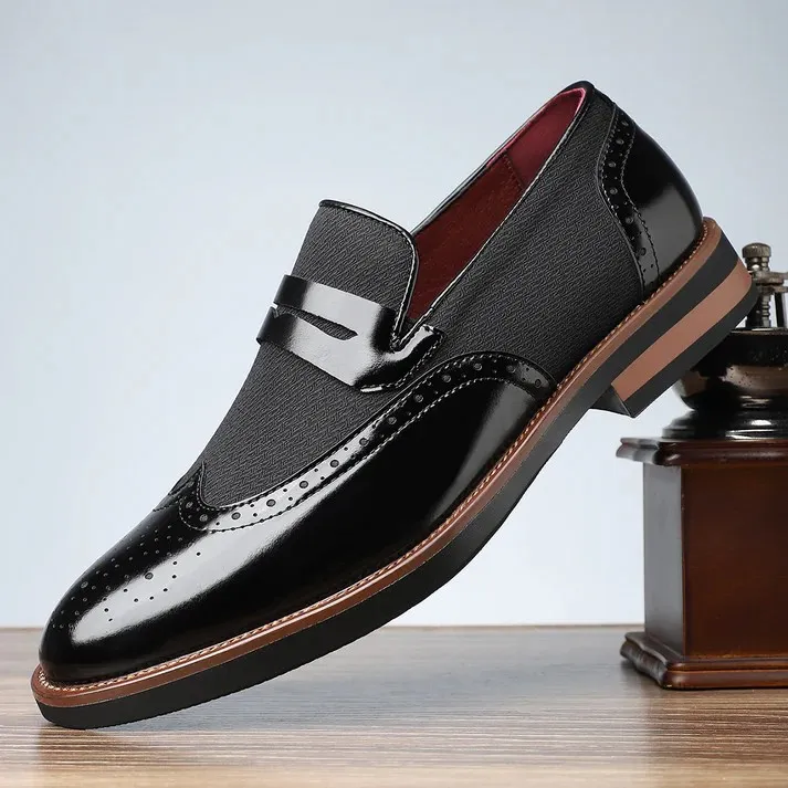 Savil Leather Brogue Loafers