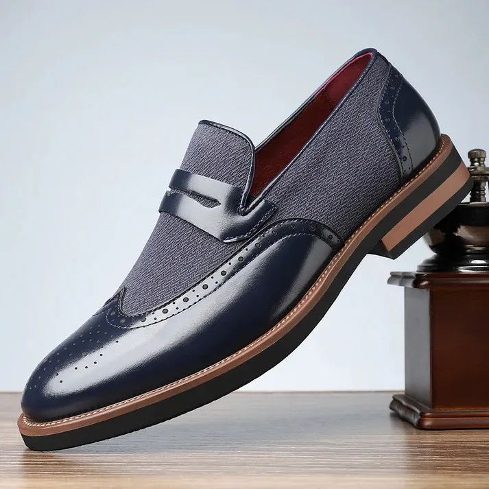 Savil Leather Brogue Loafers