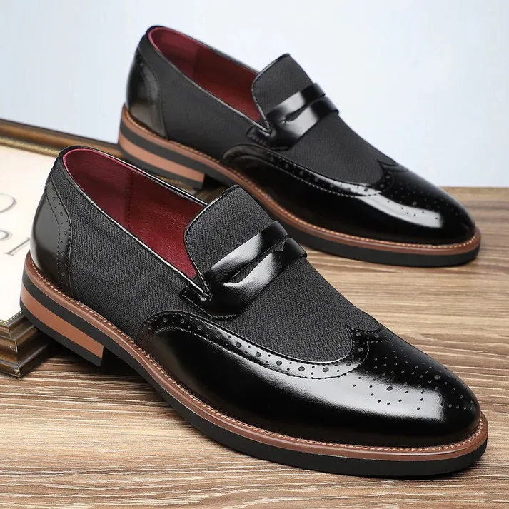 Savil Leather Brogue Loafers