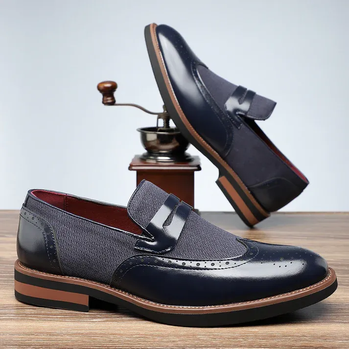 Savil Leather Brogue Loafers