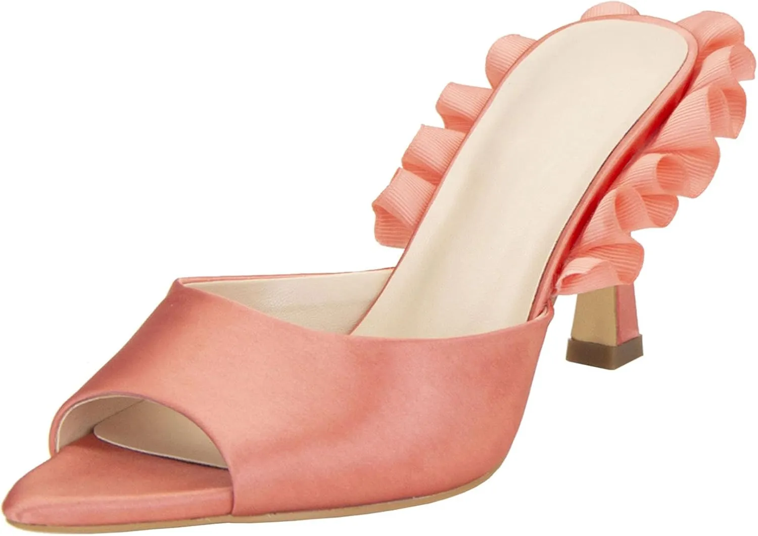 SHEMEE Women's Peep Toe High Heeled Mule Sandals Sexy Pointy Toe Stiletto Heels Slide Sandal Stage Show Catwalk Shoes