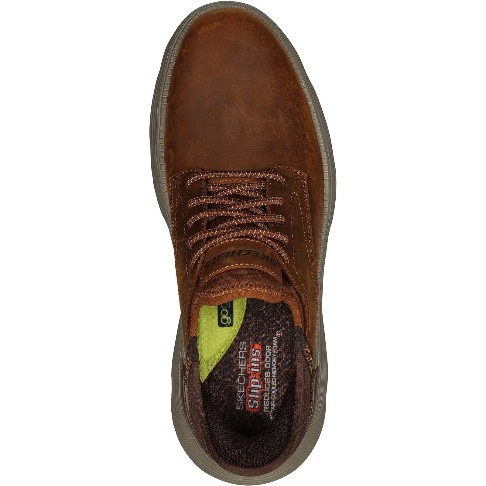 Skechers Mens Garza Gervin 205046W-CDB Dark Brown Wide Fit  Lace Up Shoe