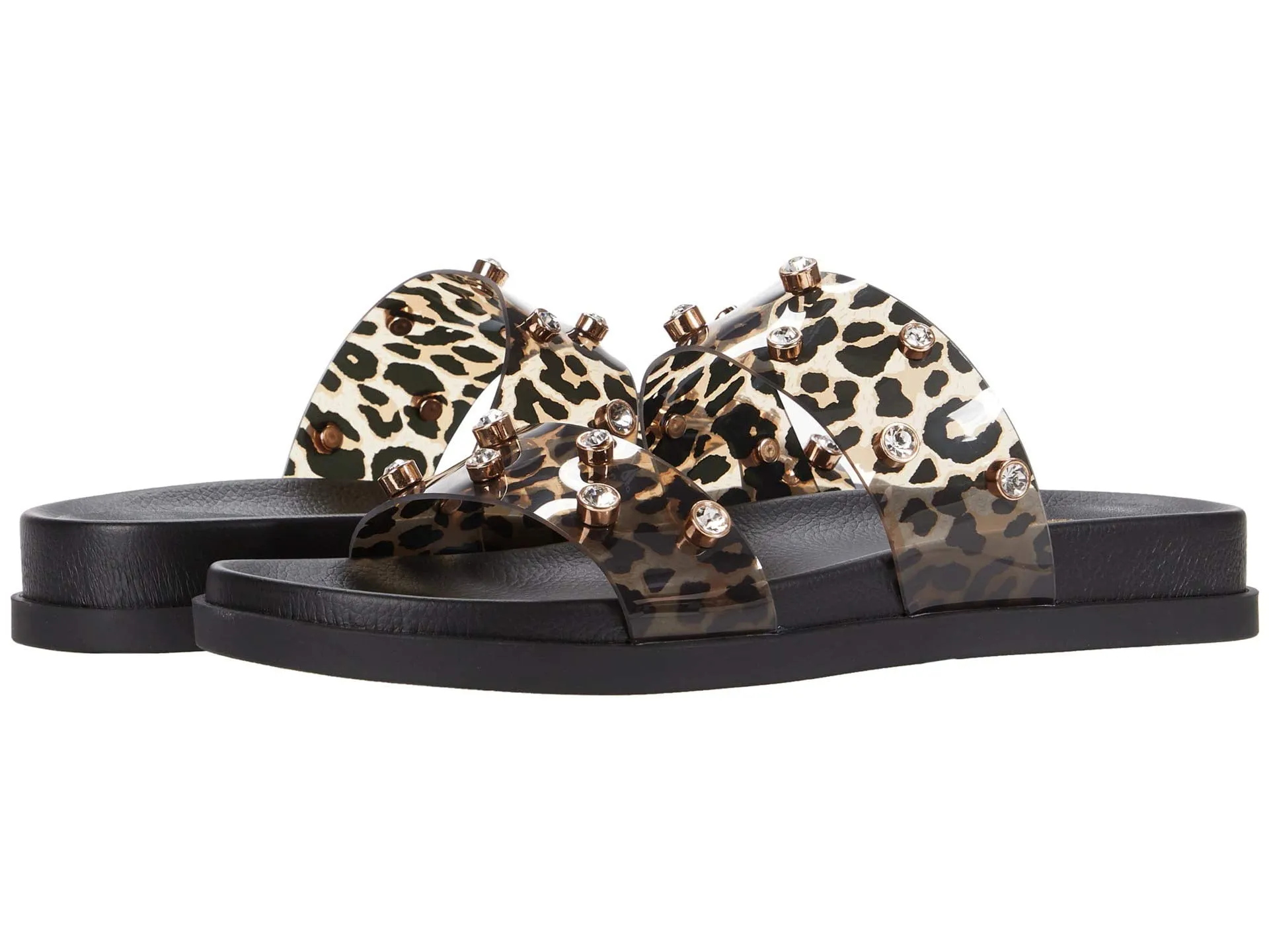Slide Camuto Partha Jeweled Exclusive deal Vince Print MULTI NATURAL Tested Leopard Sandals Women's