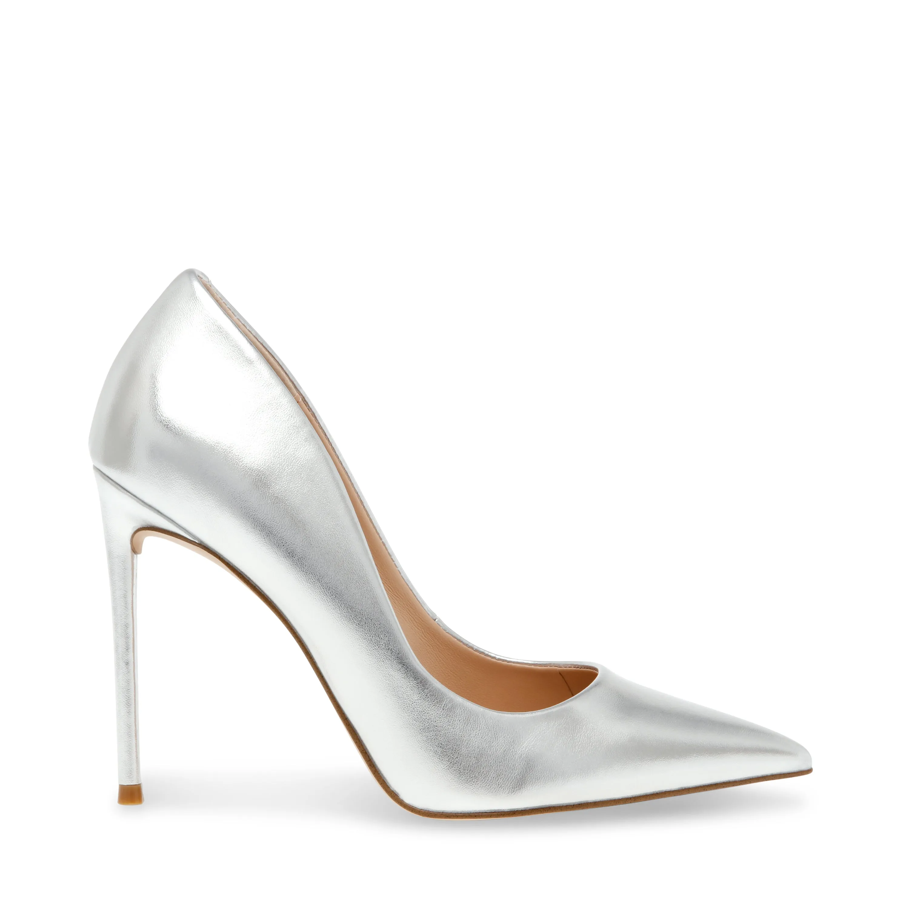 Slip Stiletto Pumps Vala Pointed Toe On Silver Steve Fashion Heel High Weekend sale High-tech-enabled Madden