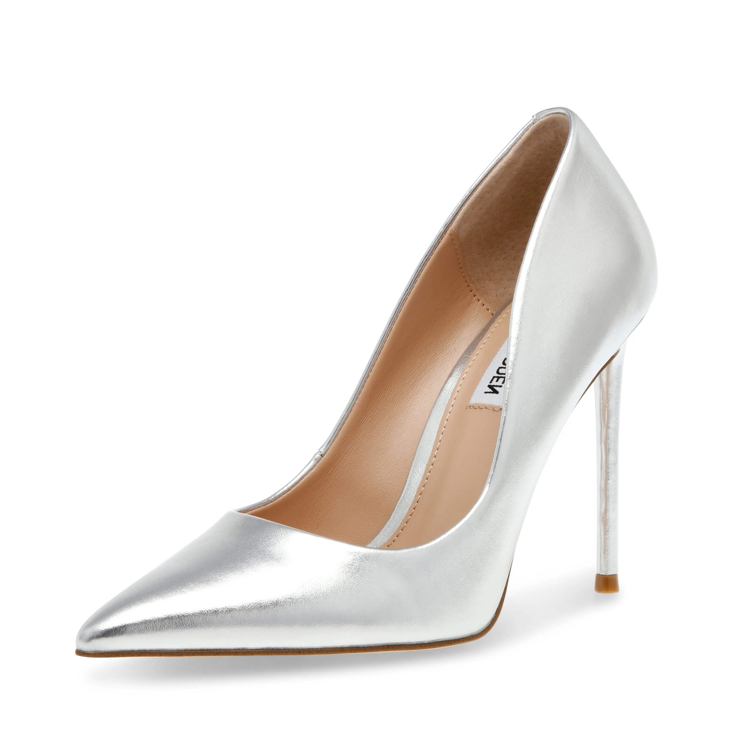 Slip Stiletto Pumps Vala Pointed Toe On Silver Steve Fashion Heel High Weekend sale High-tech-enabled Madden