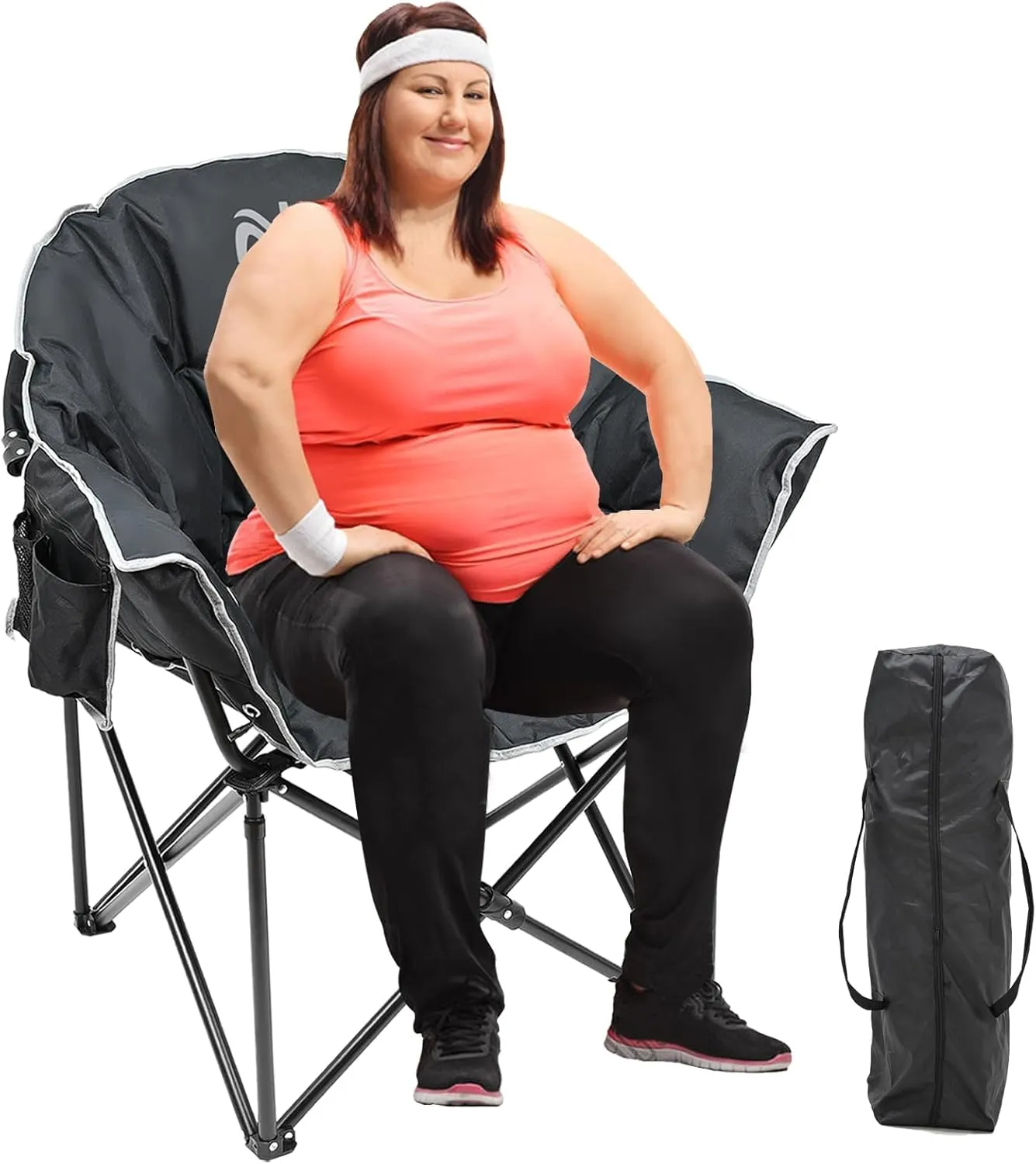 Slsy Heated Camping Chair Oversized, Outdoor Portable Heated Folding Chairs, Heated Foldable Chair Seat Supports 500 lbs, Heating Chair for Outdoor Sports, Camping, Patio, and Picnics