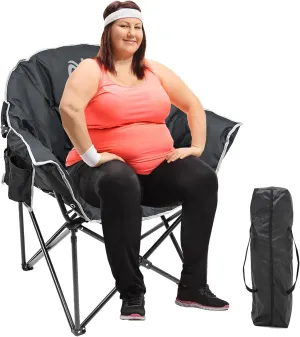 Slsy Heated Camping Chair Oversized, Outdoor Portable Heated Folding Chairs, Heated Foldable Chair Seat Supports 500 lbs, Heating Chair for Outdoor Sports, Camping, Patio, and Picnics