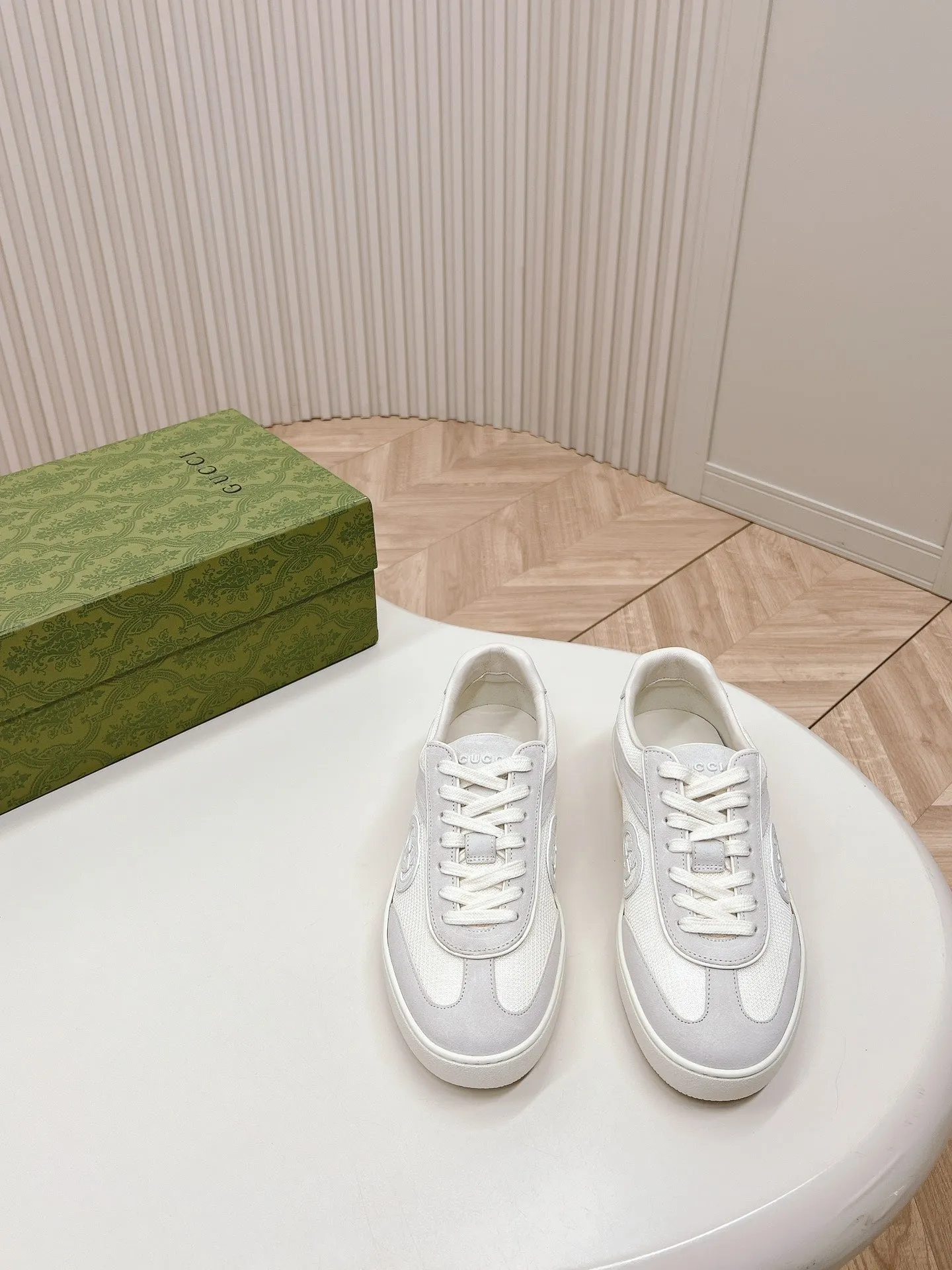 SNEAKER Free shipping G WHITE MESH IN INTERLOCKING AND WITH SUEDE Free gift with purchase Gucci