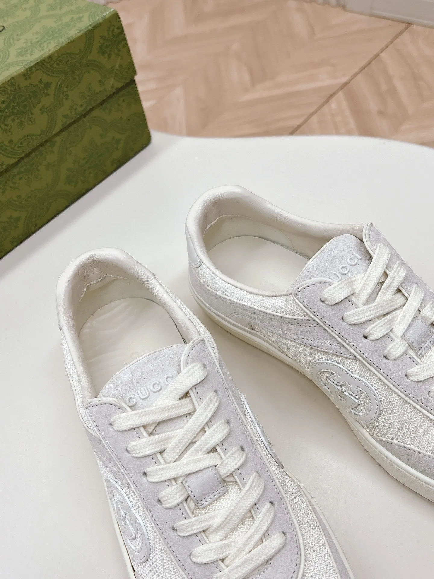 SNEAKER Free shipping G WHITE MESH IN INTERLOCKING AND WITH SUEDE Free gift with purchase Gucci