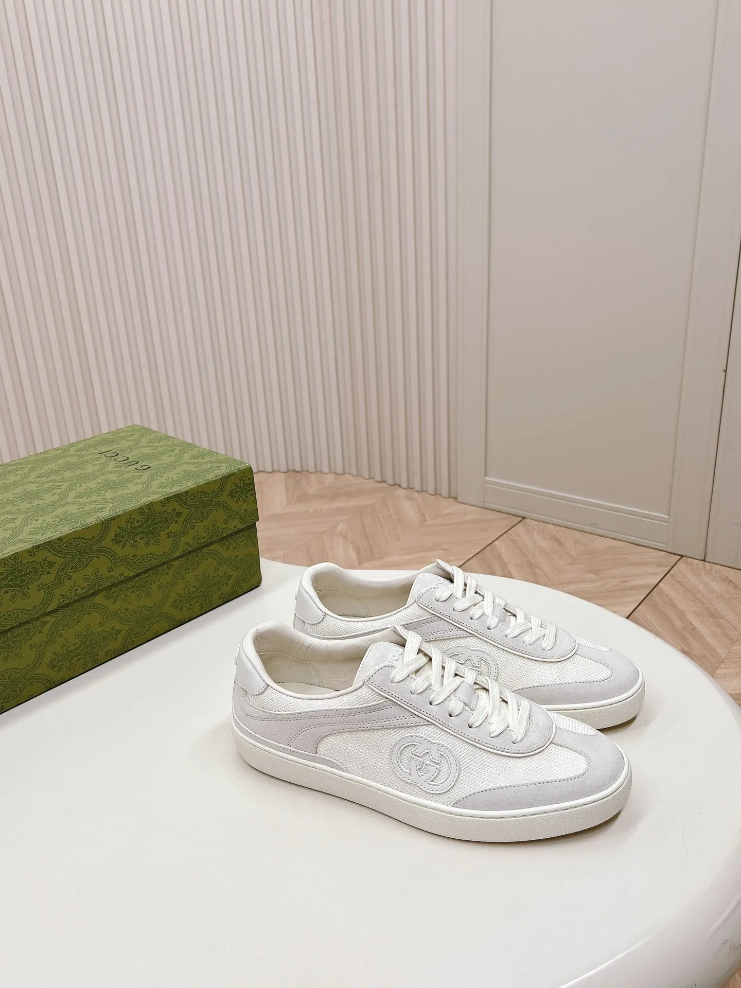 SNEAKER Free shipping G WHITE MESH IN INTERLOCKING AND WITH SUEDE Free gift with purchase Gucci