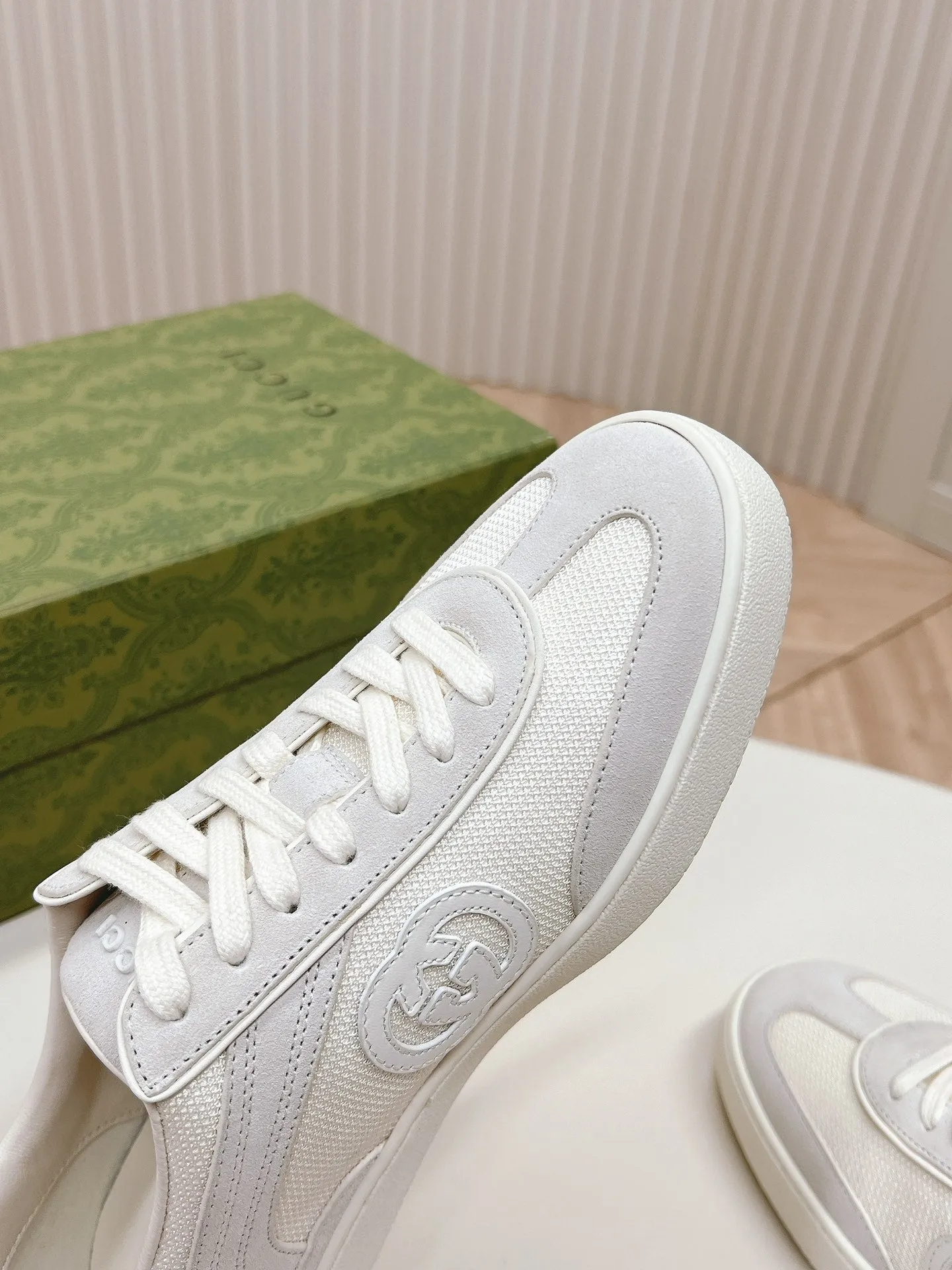 SNEAKER Free shipping G WHITE MESH IN INTERLOCKING AND WITH SUEDE Free gift with purchase Gucci