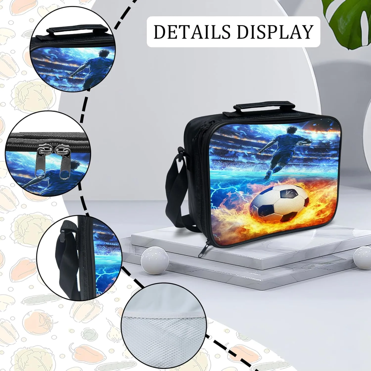 Soccer Backpack Set for Boys Girls 3PCS Sports Balls School Bag with Lunch Box Pencil Case Kids Backpacks Toddler Elementary Bookbag 16 Inch