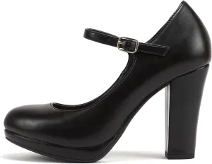Soda “Ayden” ~ Women Mary Jane Ankle Strap Cushion High Heel Pump Shoe