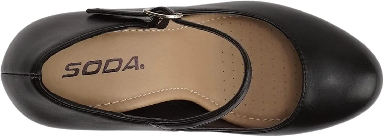 Soda “Ayden” ~ Women Mary Jane Ankle Strap Cushion High Heel Pump Shoe