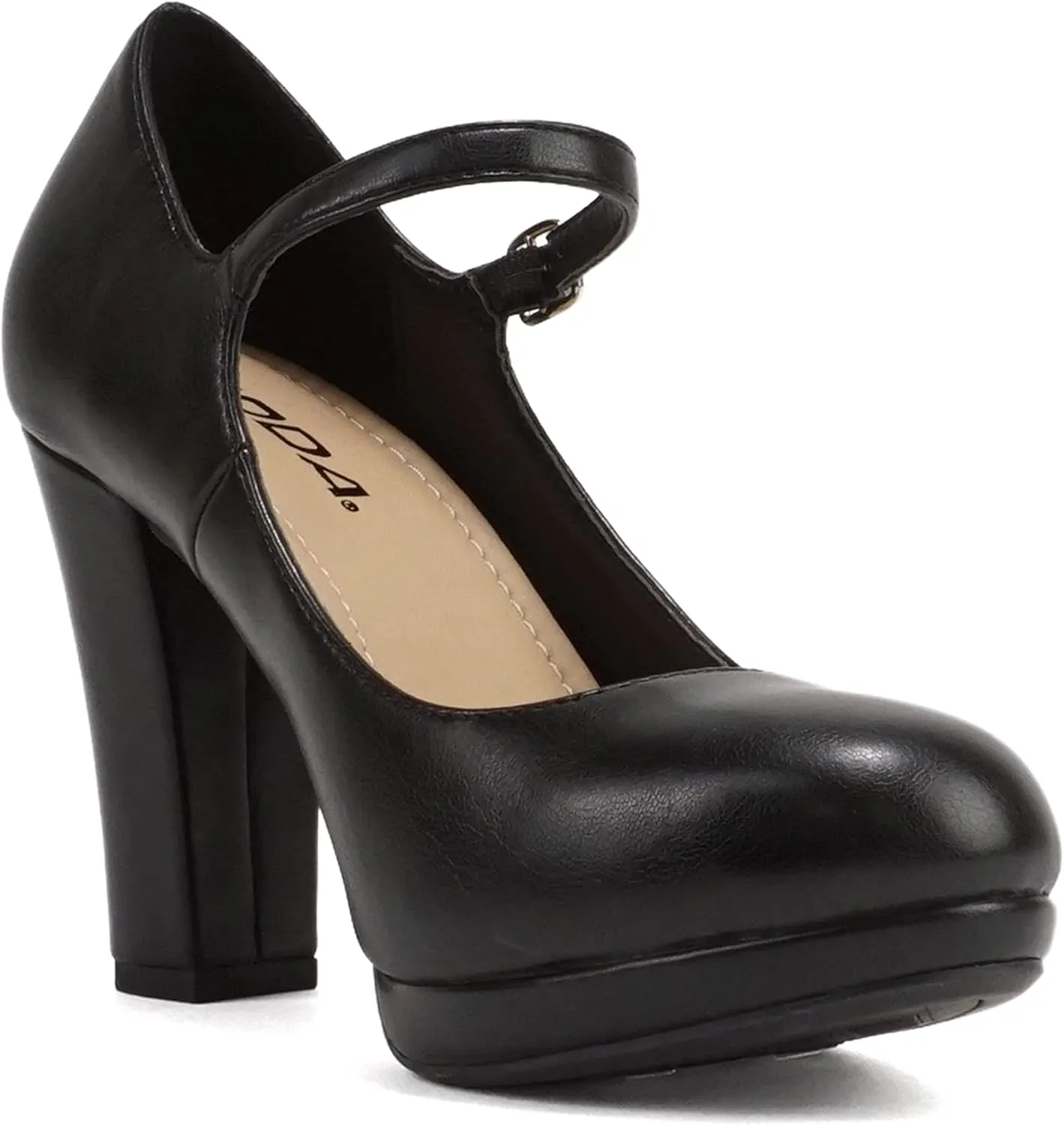 Soda “Ayden” ~ Women Mary Jane Ankle Strap Cushion High Heel Pump Shoe