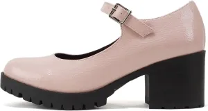Soda “Boxer” ~ Women Mary Jane Round Toe Chunky Block Heel Lug Sole Pump with Adjustable Strap