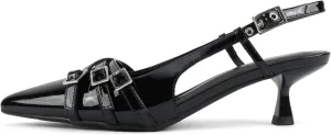 Soda Expo ~ Women Pointed Toe Multi-Strap Kitten Heel Dress Pumps