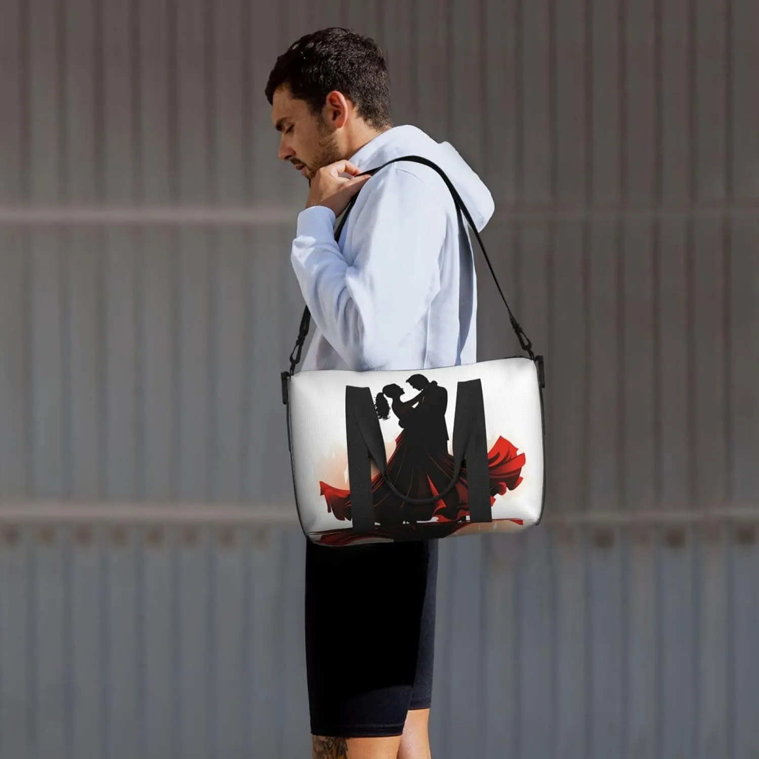 Sports Gym Bag for Women Men Travel Duffel Bag Tote Ballroom Dance Weekender Bag Canvas Carry on Overnight Bag for Travel Swimming Fitness Workout Sports Duffle Bag