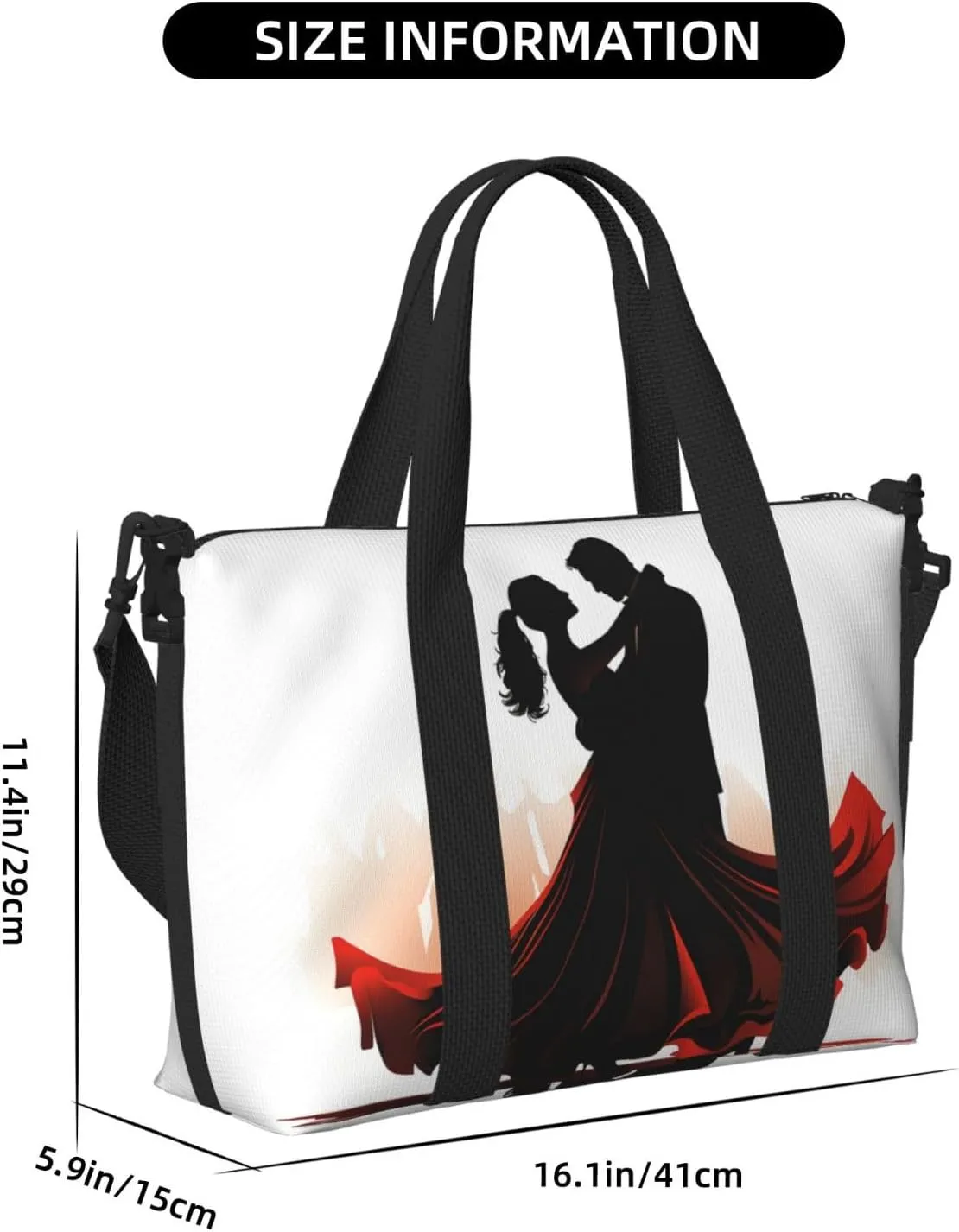 Sports Gym Bag for Women Men Travel Duffel Bag Tote Ballroom Dance Weekender Bag Canvas Carry on Overnight Bag for Travel Swimming Fitness Workout Sports Duffle Bag
