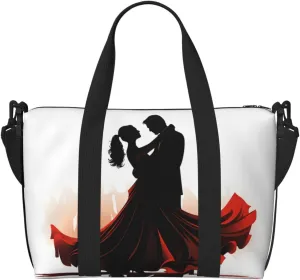 Sports Gym Bag for Women Men Travel Duffel Bag Tote Ballroom Dance Weekender Bag Canvas Carry on Overnight Bag for Travel Swimming Fitness Workout Sports Duffle Bag