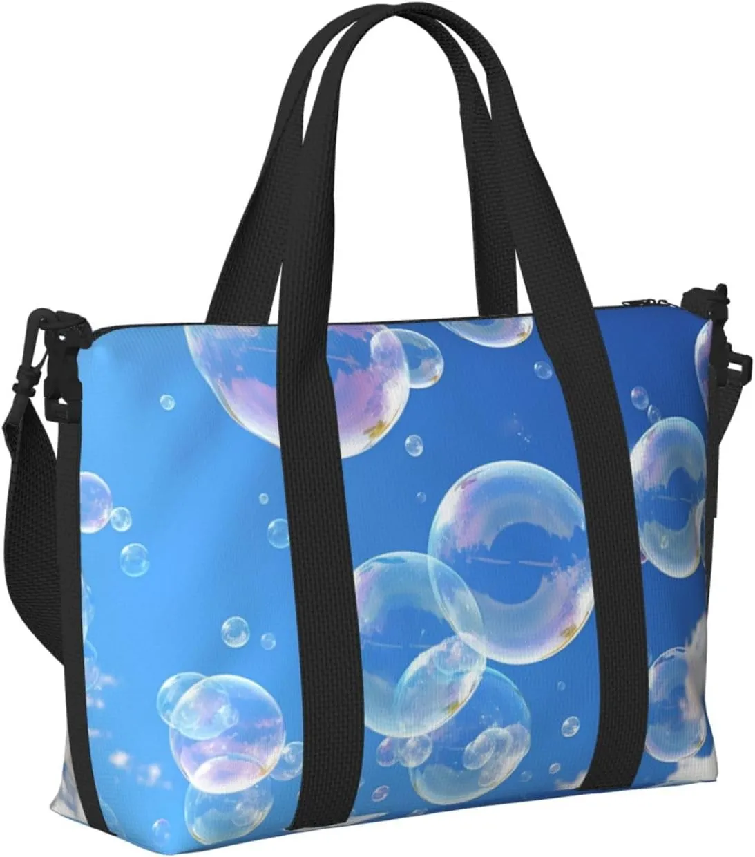 Sports Gym Bag for Women Men Travel Duffel Bag Tote bubbles blue sky Weekender Bag Canvas Carry on Overnight Bag for Travel Swimming Fitness Workout Sports Duffle Bag