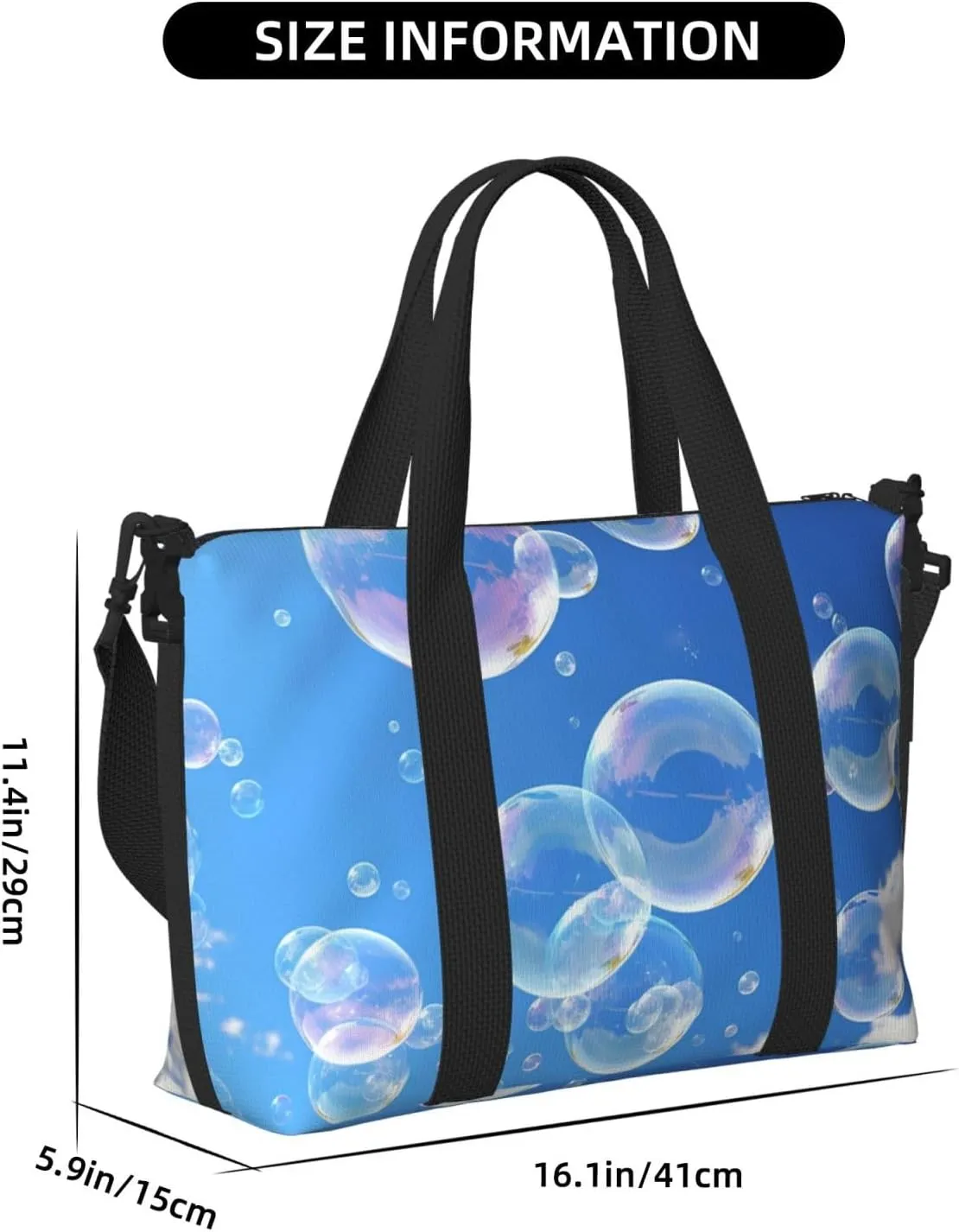 Sports Gym Bag for Women Men Travel Duffel Bag Tote bubbles blue sky Weekender Bag Canvas Carry on Overnight Bag for Travel Swimming Fitness Workout Sports Duffle Bag