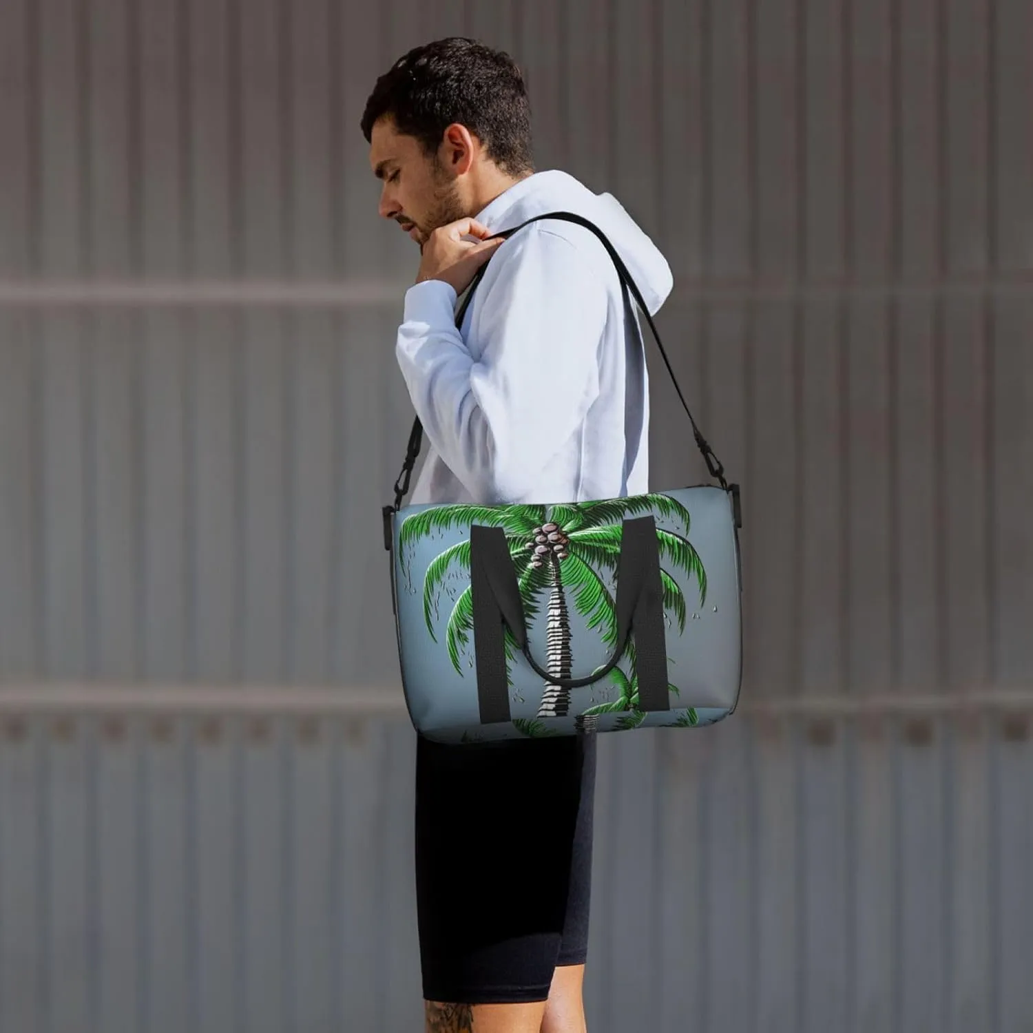 Sports Gym Bag for Women Men Travel Duffel Bag Tote Coconut Tree Weekender Bag Canvas Carry on Overnight Bag for Travel Swimming Fitness Workout Sports Duffle Bag