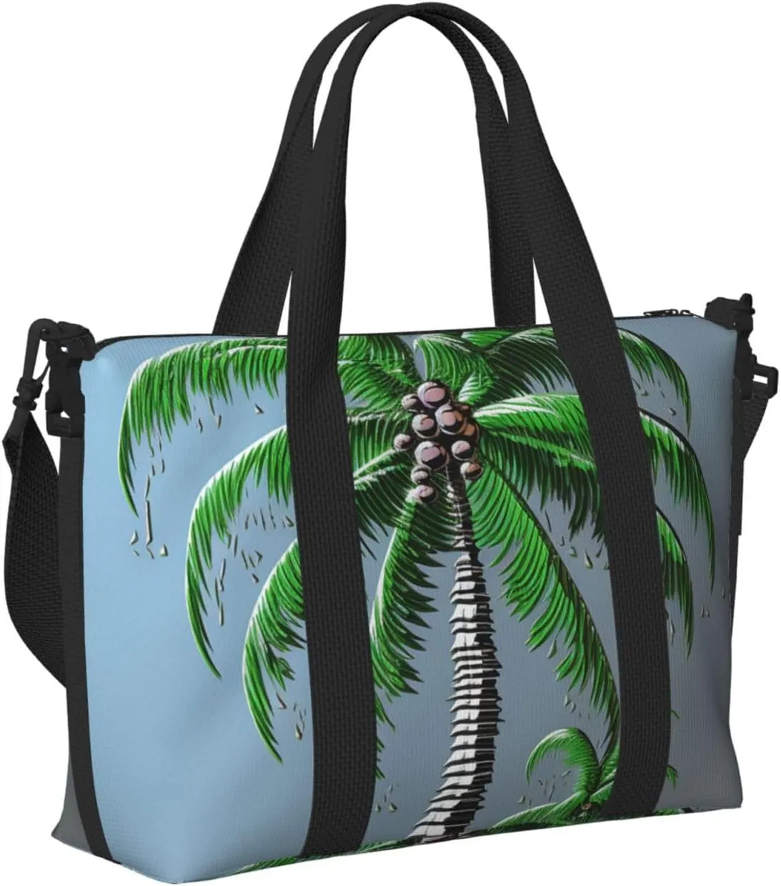 Sports Gym Bag for Women Men Travel Duffel Bag Tote Coconut Tree Weekender Bag Canvas Carry on Overnight Bag for Travel Swimming Fitness Workout Sports Duffle Bag