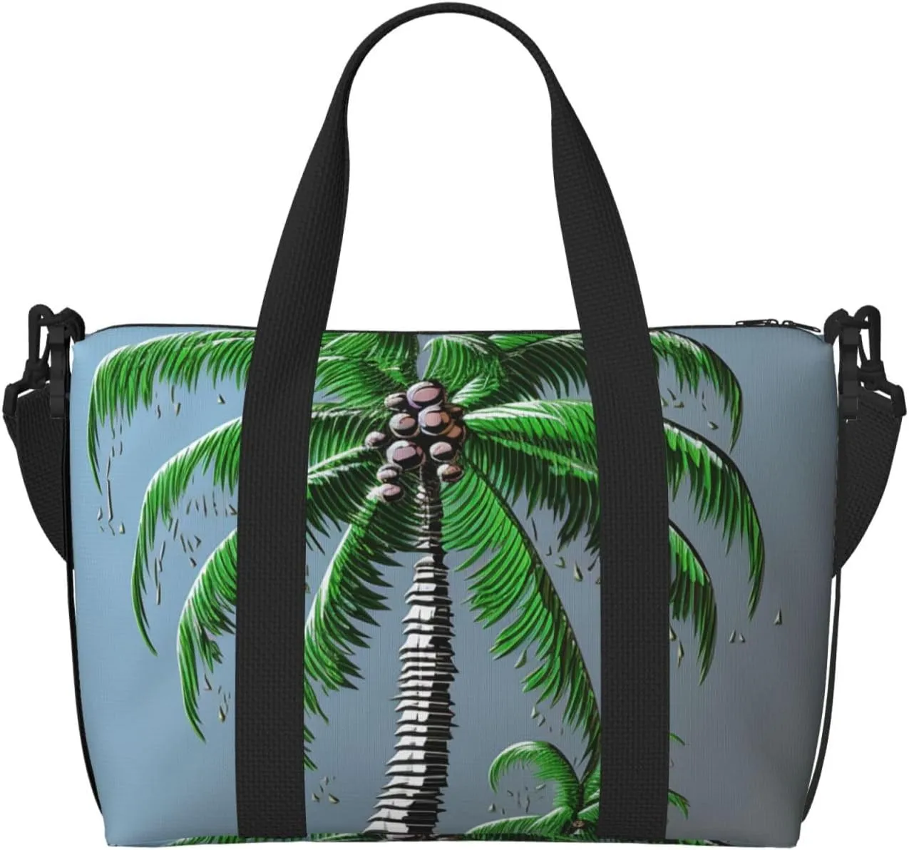 Sports Gym Bag for Women Men Travel Duffel Bag Tote Coconut Tree Weekender Bag Canvas Carry on Overnight Bag for Travel Swimming Fitness Workout Sports Duffle Bag