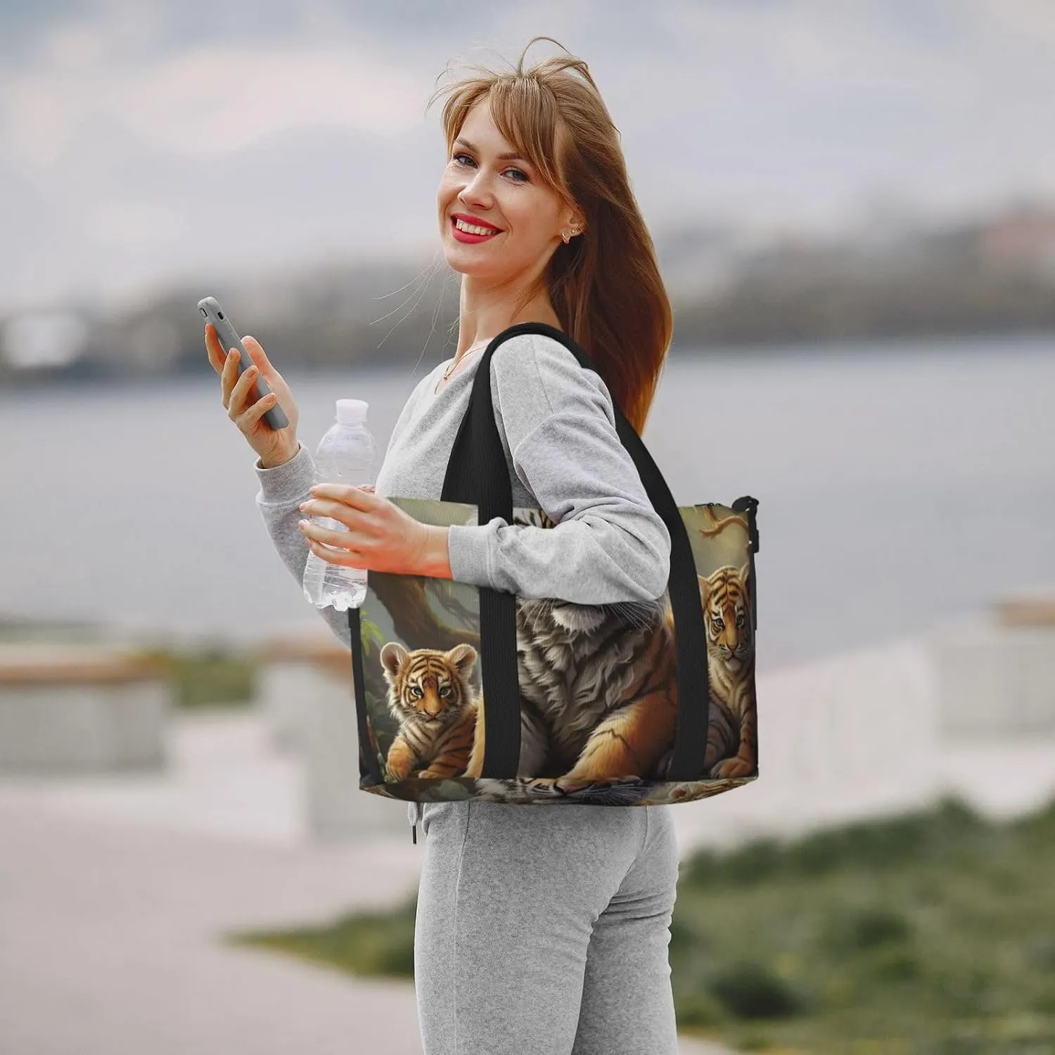 Sports Gym Bag for Women Men Travel Duffel Bag Tote Jungle Tigers Cub Weekender Bag Canvas Carry on Overnight Bag for Travel Swimming Fitness Workout Sports Duffle Bag