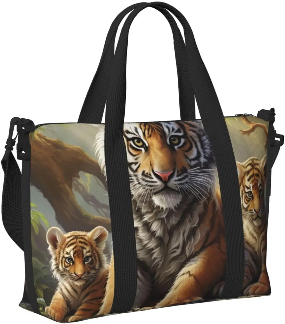 Sports Gym Bag for Women Men Travel Duffel Bag Tote Jungle Tigers Cub Weekender Bag Canvas Carry on Overnight Bag for Travel Swimming Fitness Workout Sports Duffle Bag