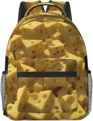 Stylish Women's Waterproof Laptop Backpack for Work and Travel Compatible with Yellow Cheese Pattern Texture Rucksack