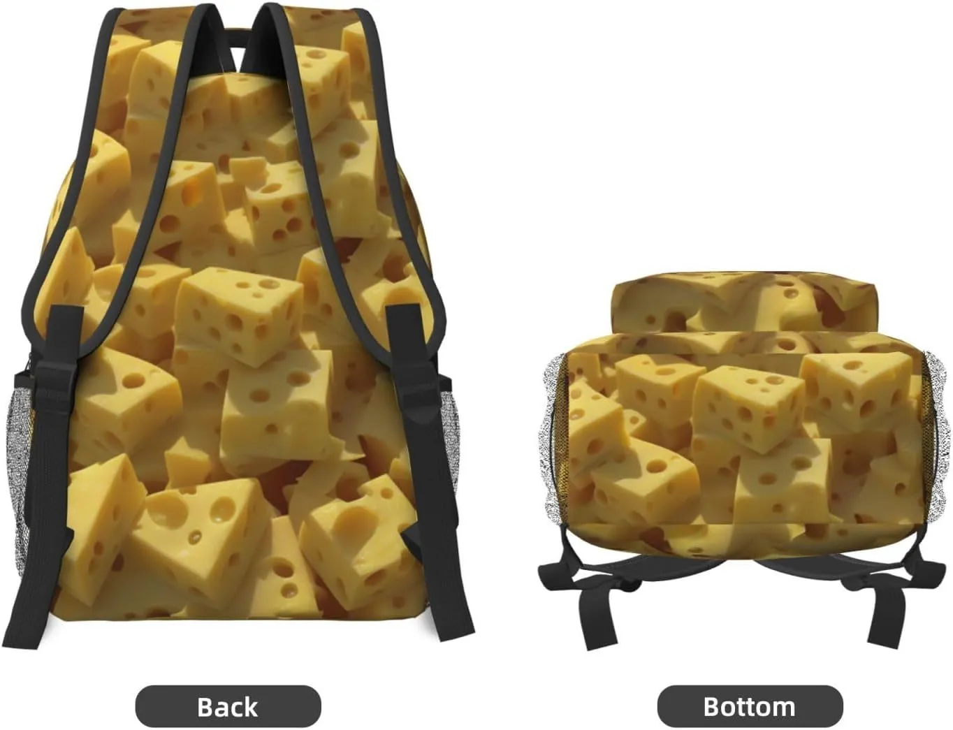 Stylish Women's Waterproof Laptop Backpack for Work and Travel Compatible with Yellow Cheese Pattern Texture Rucksack